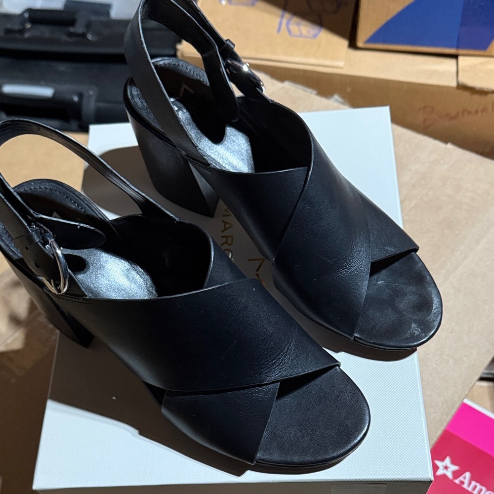 Marc Fisher Black Heeled Sandals